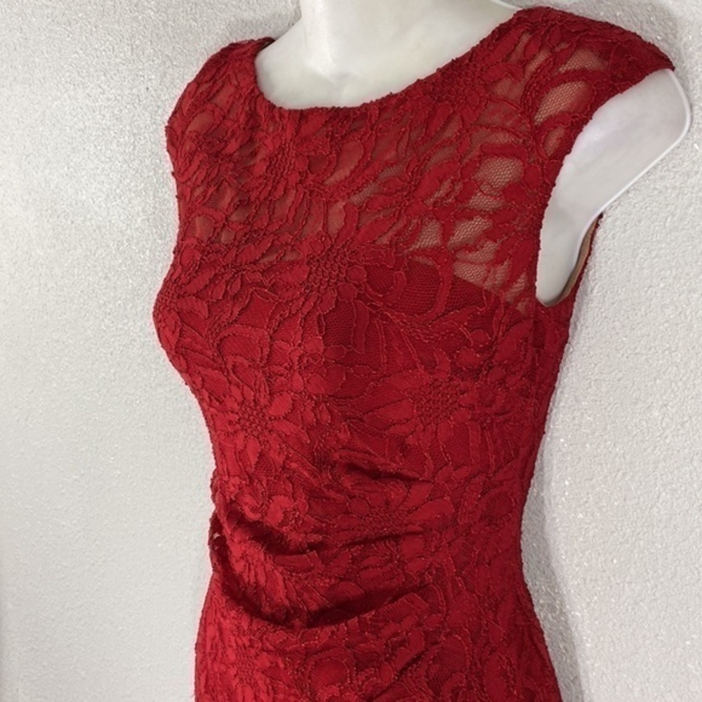 Lauren Ralph Lauren Red Lace Sheath Dress - Picture 8 of 13